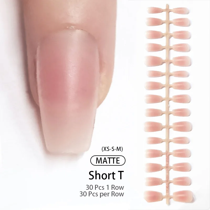30Pcs 매트 누드 가짜 네일 패션 프레스 빠른 확장 웨어러블 틀린 손톱 간단한 전체 커버 네일 팁 매니큐어 네일 아트