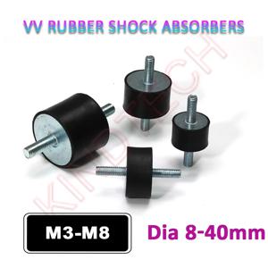 1/2/4/6/10Pcs M3 M4 M5 M6 M8 수-수 나사 충격 흡수 장치 직경 8-40mm VV 형 고무 마운트 방진 자동 블록