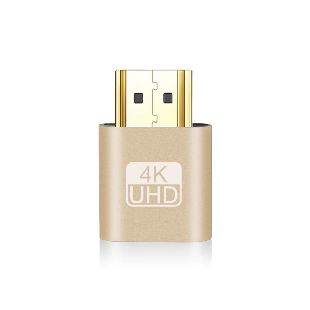 VGA 가상 디스플레이 어댑터 4K HDMI 호환 1.4 DDC EDID 더미 플러그 헤드리스 고스트 디스플레이 에뮬레이터 비디오 카드 잠금 플레이트