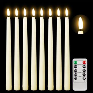 6/12pcs LED Flameless 테이퍼 양초 깜박이는 전기 긴 촛불 라이트 저녁 촛불 촛대 장식 파티 웨딩 홈