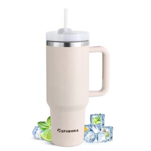1200ml 스테인레스 스틸 절연 밀짚 물병 열 커피 자동차 컵 40oz 여행용 핸들이있는 차가운 뜨거운 머그잔 진공 플라스크