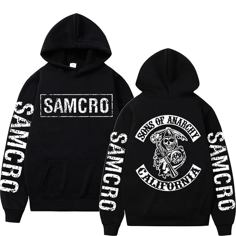 Sons of Anarchy SAMCRO 맞춤형 인쇄 가을, 겨울 편안한 부드러운 남성 캐주얼 패션 스트리트 플리스 까마귀