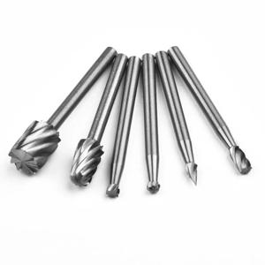 6Pcs 로터리 드릴 비트 초경 밀링 커터 로터리 도구 컷 Dremel 도구 나무 금속 조각