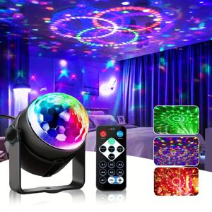 LED 다채로운 스트로브 야간 조명 RGB 원격 무대 디스코 조명 회전 홈 룸 파티 생일 웨딩 바 쇼 램프