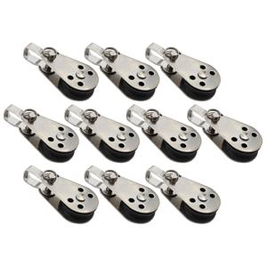 BABQ 10 PCS 해양 보트 도르래 블록 로프 스테인레스 스틸 316 카약 카누 앵커 트롤리 키트 나일론 패드 눈 보트 액세서리