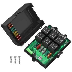 BABQ 새로운 RB-R6F6-3 자동차 릴레이 상자 수정 된 소켓 자동차 정션 박스 퓨즈 12V 자동차 범용 퓨즈 패널