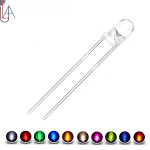 100pcs 3mm LED 다이오드 울트라 브라이트 따뜻한 화이트 레드 그린 블루 UV 퍼플 옐로우 오렌지 핑크 2V 3V 여러 가지 빛깔의 방출 구색