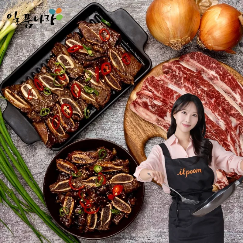 일품나라 갈비퀸 초이스등급 양념 LA 꽃갈비 2.5kg