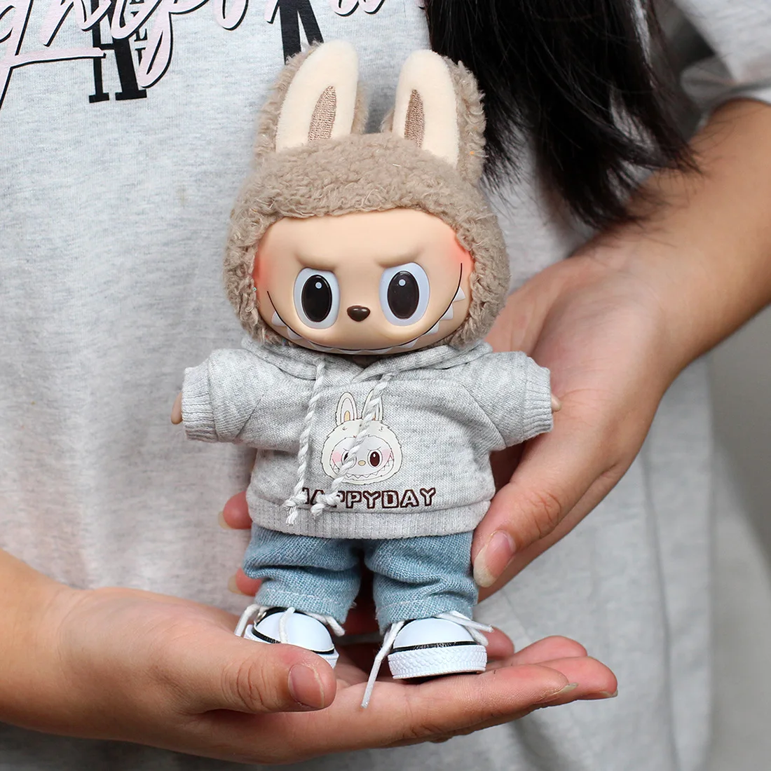 17cm 라부부 옷 스웨트 하트비트 마카롱 라부부 인형 옷