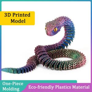 3D 인쇄 뱀 장식 다채로운 모델 3D 인쇄 동물 크리 에이 티브 장난감 책상 액세서리 룸 장식 테이블 장식 3 크기