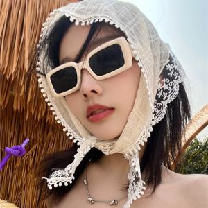 여름 여성용 삼각 스카프, 자외선 차단 기능이 있는 얇은 디자인, 레이스 헤드스카프, 프렌치 얇은 디자인, 통기성, 다용도 h