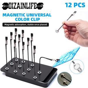 모델 페인팅 스탠드베이스 홀더 12PCS 악어 클립 스틱 에어 브러시 스프레이 취미 DIY 모델 공예에 대한 자기 구부릴 수있는