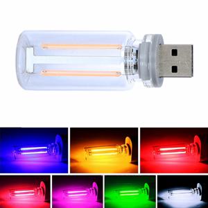터치 디밍 USB LED 필라멘트 유리 전구 5V 레트로 에디슨 전구 야간 조명 자동차 장식 백열 눈 보호 조명