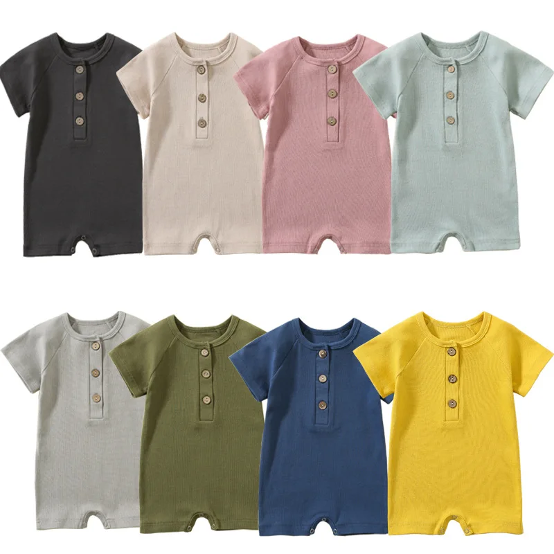 아동 의류 아기 여름 반팔 점프 슈트 코튼 얇은 신생아 크롤링 옷 소년과 소녀 Baby Romper Loungewear
