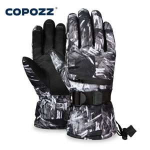 COPOZZ 남자 여자 3 손가락 터치 스크린 스키 장갑 방수 겨울 따뜻한 스노우 보드 장갑 오토바이 타고 스노 모빌 장갑