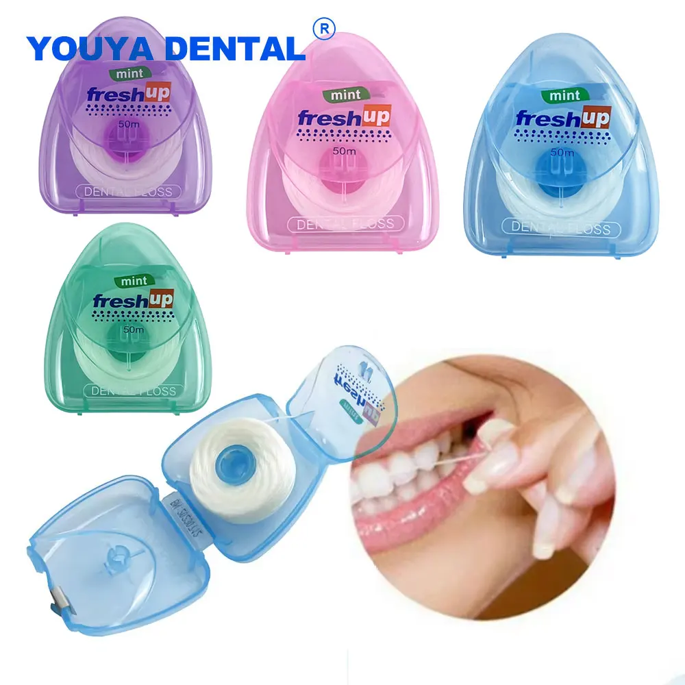 치과 50m 치실 휴대용 Flosser 치간 칫솔 치아 스틱 구강 위생 깨끗한 와이어 실용 건강 구강 관리 이쑤시개