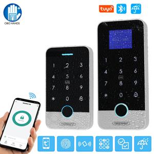 방수 블루투스 Tuya APP 지문 액세스 컨트롤러 독립형 RFID 키보드 터치 키패드 13.56MHz 도어 오프너 시스템