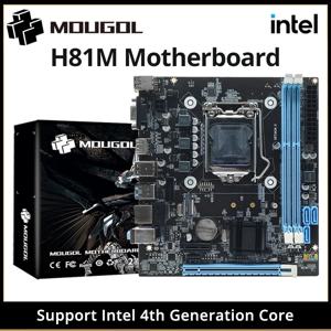 MOUGOL H81M 게임용 마더보드 듀얼 채널 DDR3 M.2 NVME PCIEx16 HDMI VGA 인터페이스 LGA 1150 Intel Core 4세대 CPU 지원