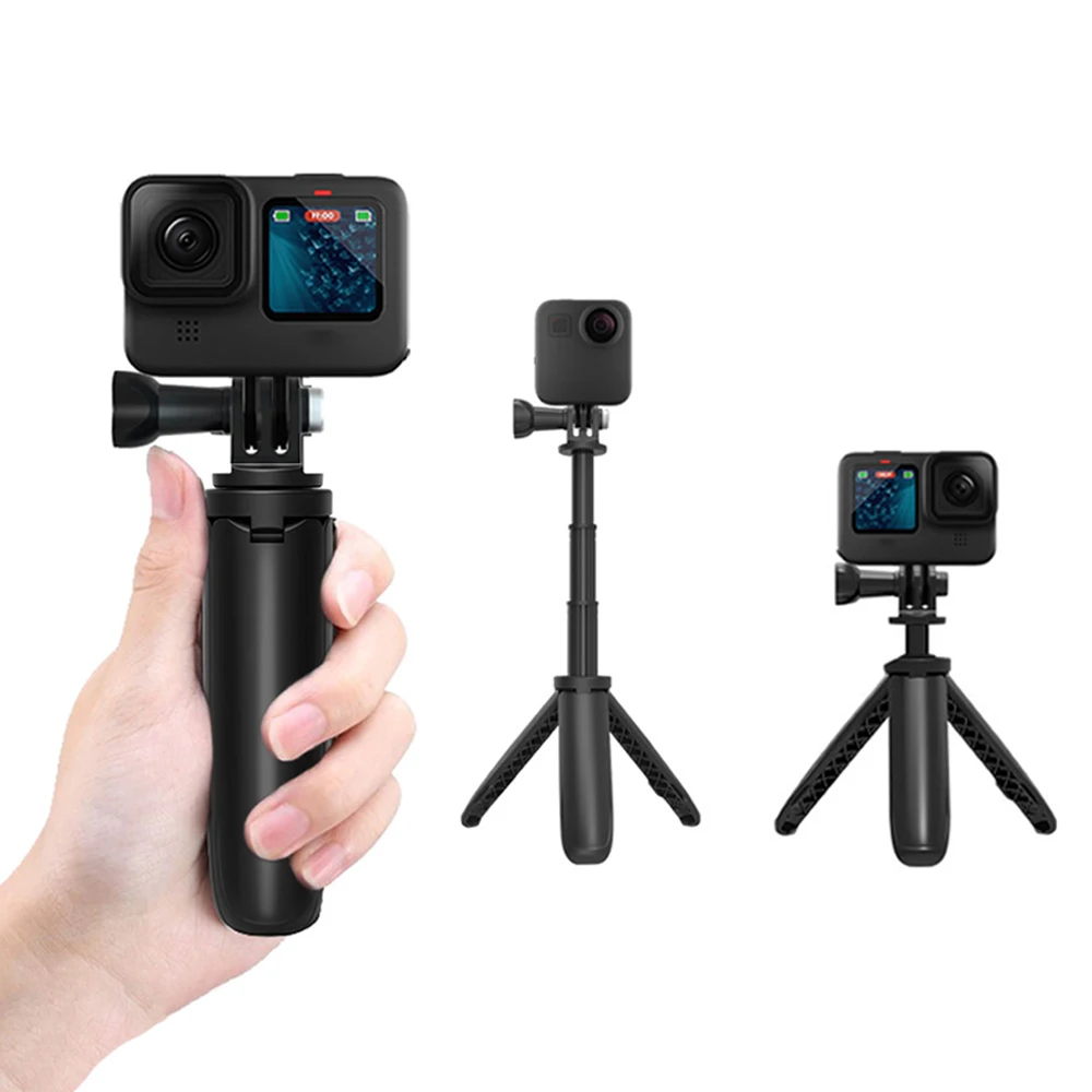 Gopro Vlog 삼각대 접이식 삼각대 Go Pro Hero 11 10 용 미니 휴대용 모노 포드 블랙 세션 Osmo 액션 카메라 액세서리