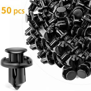 50 Pcs ABS 플라스틱 확장 리벳 너트 버클 클립 리벳 패스너 블랙 자동차 부품 수리 도구 장식 도구 자동차 액세서리