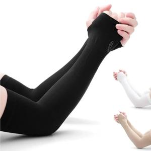 엄지 구멍이있는 1 쌍 팔 보호대 슬리브 보호 슬리브 홀더 태양 자외선 차단 러닝 낚시 사이클링을위한 긴 팔 커버