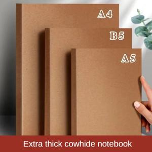 A5 두꺼운 크래프트 종이 노트 두꺼운 노트 간단한 대학원 입학 시험 사각형 가로줄 빈 책