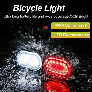 전면 후면 자전거 조명 충전식 자전거 사이클링 자전거 조명 세트 용 USB 손전등 산악 자전거 랜턴 액세서리