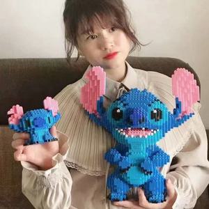 새로운 디즈니 빌딩 블록 스티치 거대한 Stitzer 조립 장난감 어린이 생일 선물 퍼즐 데스크탑 장식 빠른 배달