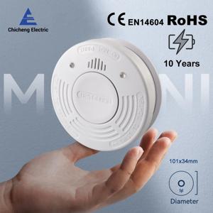 연기 감지기 10년 연기 감지기 독립 화재 경보기 CE EN14604 CR123A 배터리 LED 표시기 홈 보안 인증