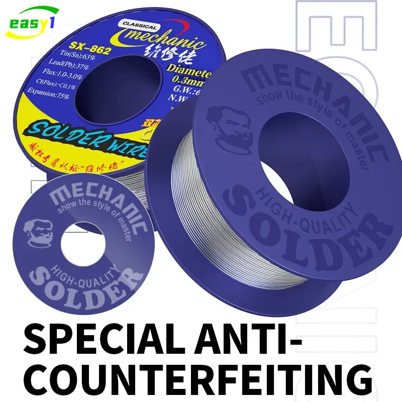 MECHANIC 로진 코어 플럭스 SX-862 183 ℃   융점 0.3-1.8mm 60g 납땜 와이어 이중 고순도 환경 주석 와이어 도구