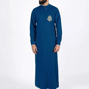Qamis 남자 이슬람 Thobe Kameez 두바이 이슬람 남자 의류 Abaya 라마단 모로코 Kaftan 이슬람 복장 아랍어 면화 Jubba Thobe
