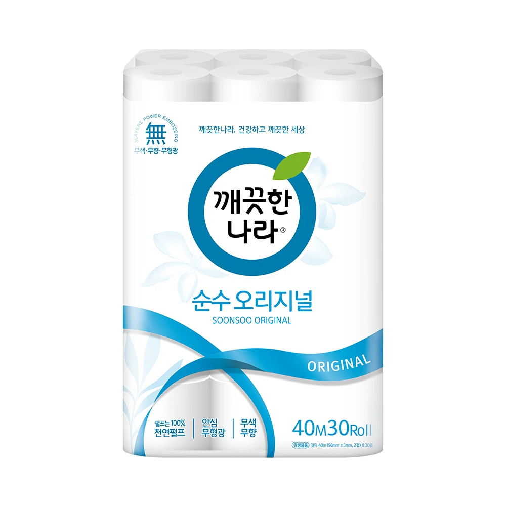 깨끗한나라 순수 오리지널 40m 30롤 1팩