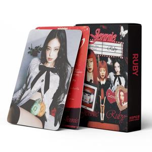 55 개/대 KPOP JENNIE 1ST 스튜디오 앨범 RUBY 지원 Lomo 카드 고품질 인쇄 사진 카드 팬 컬렉션 엽서 선물