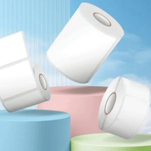 50mm 너비 열 라벨 스티커 방수 흰색 자체 접착 라벨 용지 가격 태그 열 프린터 용 의류 상품