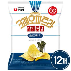 농심 포테토칩 크레오파트라 솔트앤김 105g 12개