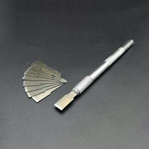 SAYTL 고무 삽 접착제 나이프 플랫 금속 블레이드 세트 나이프 키트, UV 접착제 나이프 리무버, 휴대폰 화면 수리 도구 키트