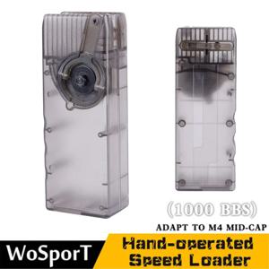 Paintball M4 BB 스피드 로더 1000rd 핸드 크랭크 전쟁 게임을위한 빠른 Airsoft 액세서리 사냥 총알 캐리어 육군 슈팅