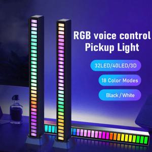 스마트 RGB 심포니 사운드 컨트롤, LED 조명, 음악 리듬 앰비언트 픽업 램프, 앱 컨트롤, 컴퓨터 게임 데스크탑 장식