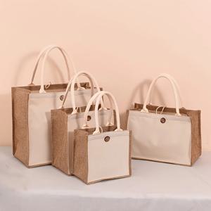 새로운 세로 스타일 린넨 토트 백 일반 색상 간단한 선물 가방 패션 쇼핑백
