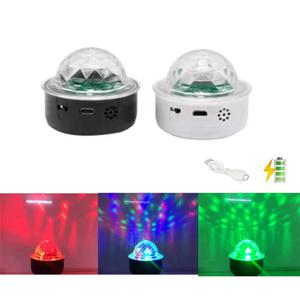 3 와트 미니 LED 효과 무대 조명 인테리어 주변 조명 장식 음성 제어 기능이있는 충전식 레이저 디스코 볼