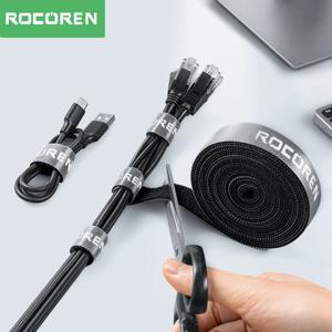 Rocoren 케이블 주최자 와이어 와인 더 USB 케이블 관리 충전기 보호기 전화 마우스 이어폰 케이블 홀더 코드 보호