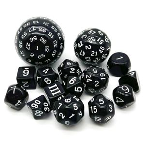 다면체 주사위 세트 DND 큐브 POP D3-D100 아크릴 주사위 세트 선물용 천 가방이있는 15 Pcs DND 게임 RPG 보드 게임 액세서리
