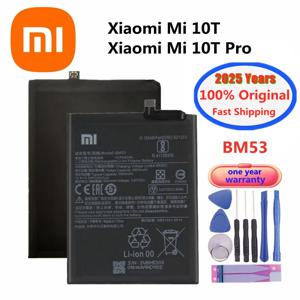 2025 년 새로운 100% 원래 배터리 BM53 Xiaomi Mi 10T 10T Pro MI10T 5000mAh 고품질 전화 배터리 배터리 Bateria