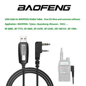 BAOFENG Quansheng UVK5 2 핀 플러그 UV-5R serise BF-888S 워키 토키 액세서리 CD 용 워키 토키 용 USB 프로그래밍 케이블