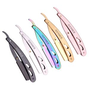 14*2cm 1 Pcs 바디 면도기 전문 이발사 가장자리 강철 접는 면도 칼 제모 도구 면도기 + 블레이드 6102 #