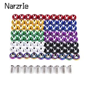 10pcs 자동차 수정 된 육각 패스너 펜더 와셔 범퍼 엔진 오목 나사 알루미늄 JDM 펜더 와셔 및 혼다 용 M6 볼트