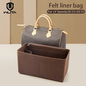 WUTA 펠트 삽입 가방 정리함, for LV speedy 20 25 30 35 플랩 핸드백, 내부 가방, 메이크업 여행 지갑 보관 토트백 액세서리