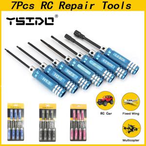 YSIDO 7Pcs 1.5 2.0 2.5mm 육각 스크루 드라이버 도구 Wltoys Traxxas 축 RC 헬리콥터 자동차 항공기 FPV 무인 항공기 용 너트 렌치 키트