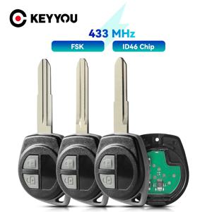 KEYYOU 스즈키 스위프트 SX4 ALTO Vitara Grand Vitara Ignis JIMNY 스플래시 433Mhz FSK ID46 칩 자동차 원격 키 H133R SZ11R TOY43