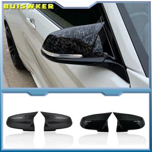 1 쌍 측면 후면 윙 미러 커버 캡 BMW 1 2 3 4 시리즈 F20 F30 F31 F32 F34 F36 E84 2014 -2019 ABS 광택 블랙
